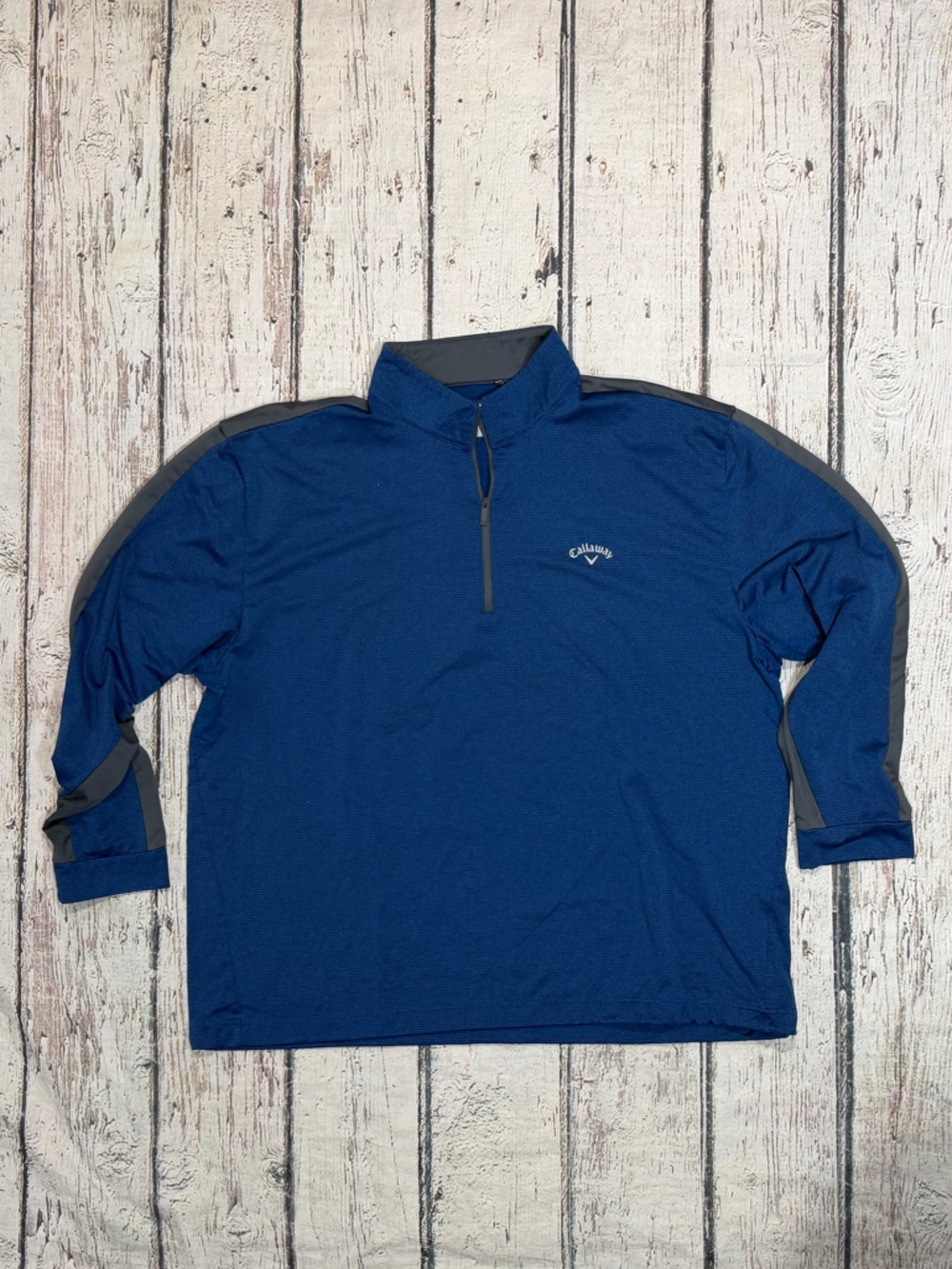 Callaway Golf Mens 2XL Blue 1/4 Zip Up Pullover Jumper Athletic